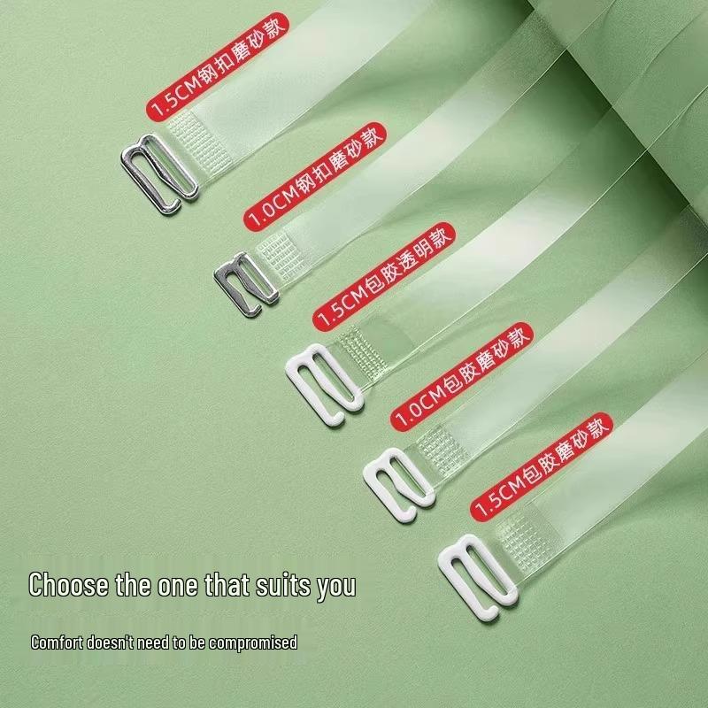 

Новичок 0.01: Бесшовный невидимый бюстгальтер-бандо с тонкими прозрачными бретелями (6 пар) Transparent Strap 1.5cm Coated 4 Pairs