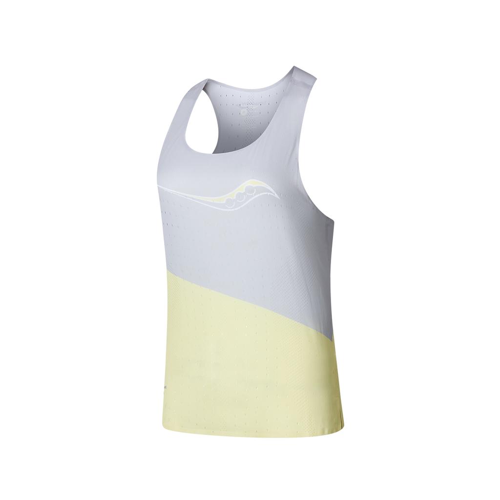 SAUCONY Minimalist Fashion Color Block Single Layer Tank Top Women Tops Transparent-Yellow SA1259TK01T-YL033
