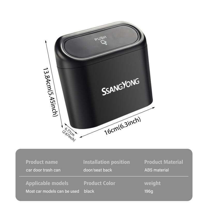 For SsangYong Car Hanging Trash Bin Storage Box Auto Accessories Rexton Kyron Torres 2024 2023 Evx 2012 Actyon Korando