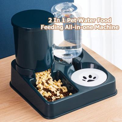 Dispensador de Comida y Agua para Mascotas, Cuenco de Autoalimentación 2 en 1, Comedero Automático para Gatos, Cuenco de Plástico Duradero para Comida de Mascotas para Gatos, Perros Pequeños, Capacidad 1L