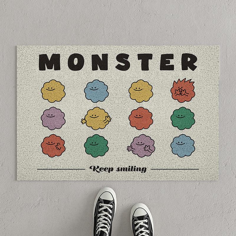 Entry Door Floor Mat Cartoon Can Be Cut Silk Circle Floor Mat Household Entrance Door Can Scrape Mud And Soil Wear-Resistant Non-Slip Pad