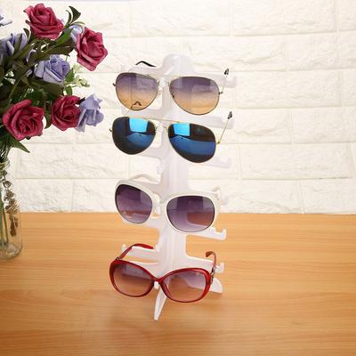 Sunglasses Display Stand, Cute 6 Pairs Glasses Frame Display Holder, Show Stand  , White, for Desk Top Use, 35.5 X 15.8 Cm