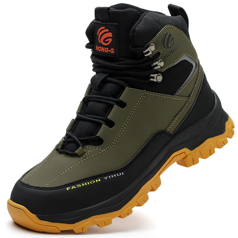 Fashion Safety Shoes Man Waterproof Work Safety Sneakers High Top Boots Anti Puncture Work Shoes Steel Toe Working Shoes with Protection