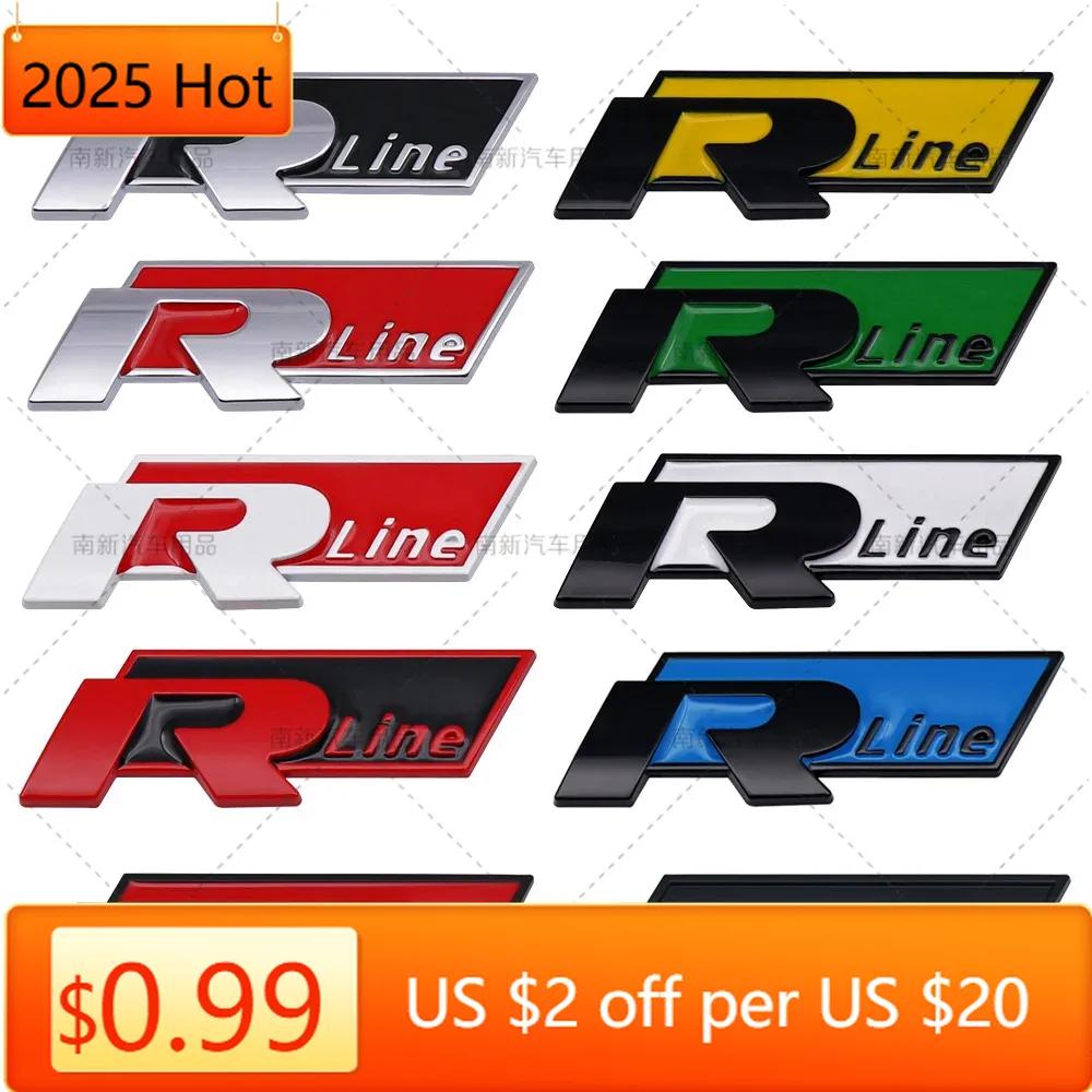 Hot 3D metal letter car trunk badge Rline logo suitable for Volkswagen Lingdu Sagitar Touran Lavida Rline modification sticker RJ5