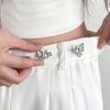 Women Vintage Rhinestone Butterfly Pant Waist Tightener Detachable Adjustable Jean Waist Button Buckle