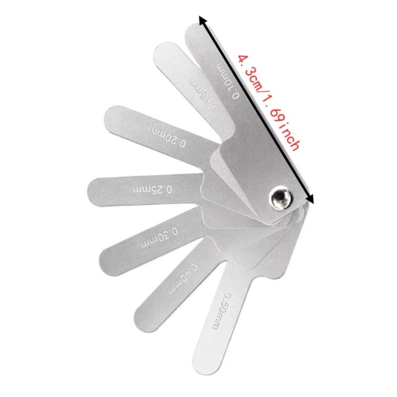 7 Blades Stainless Steel Dental Feeler Gauge Metric Scale Gap Ruler
