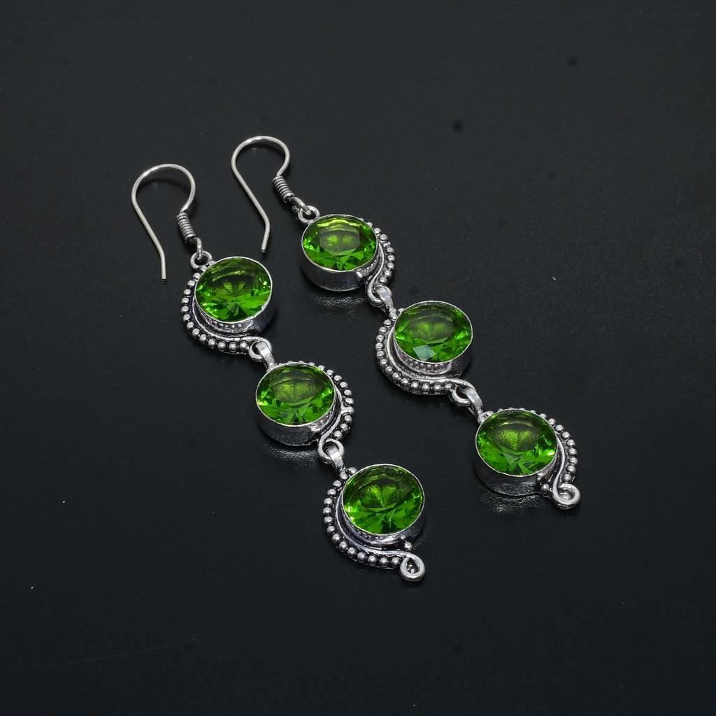 Peridot Gemstone Handmade 925 Sterling Silver Jewelry Earring Peridot Earring For Women Jewelry For Gifts Handcrafted Jewelry Earring