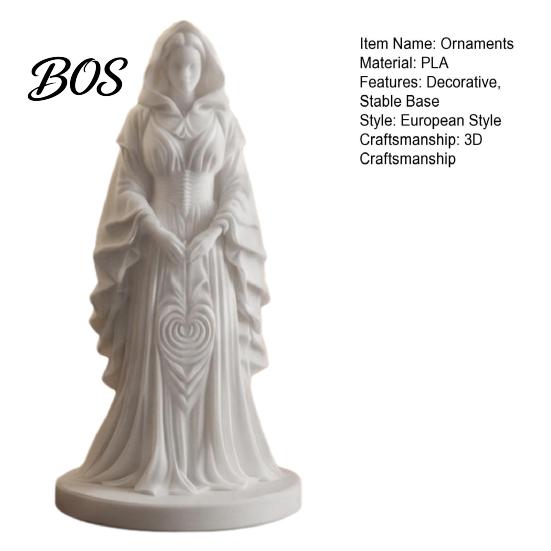 Bedroom Desk Decoration 3D Printed Witch Statue, European Style Mysterious Figurine with Fine Creative Texture & Stable Base, Compact Desktop Ornament