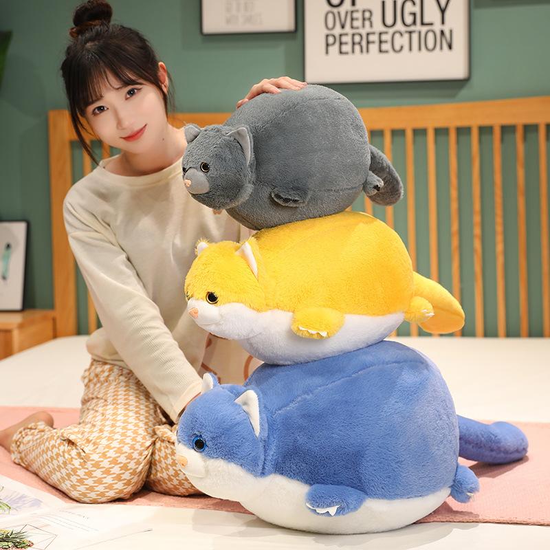 Simulation Fat Round Cat Plush Toys Stuffed Crocodile Puffer Fish Animal Doll Soft Pillow Cute Gift for Kid Girl
