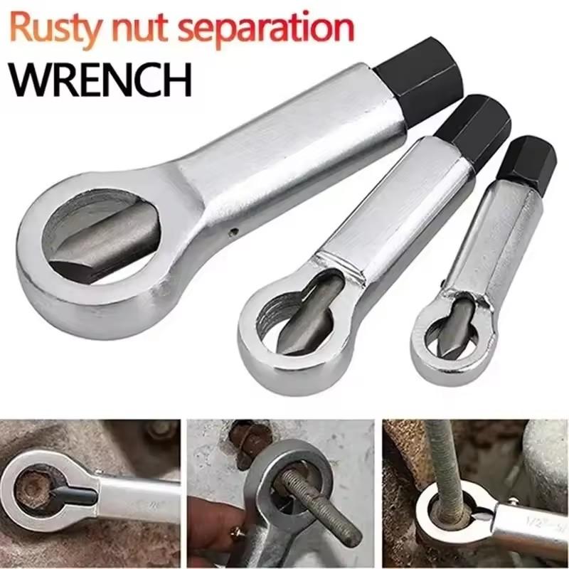 Rusty Nut Wrench Damaged Screw Separation 9-27mm Splitter Portable Manual Remover Spanner Steel Wrench Hex Extractor Car Tools
