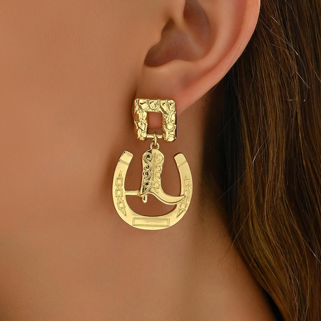 Fashionable Commuter European and American Style , Shoe Shape, Niche Design, Versatile and High-end Earrings