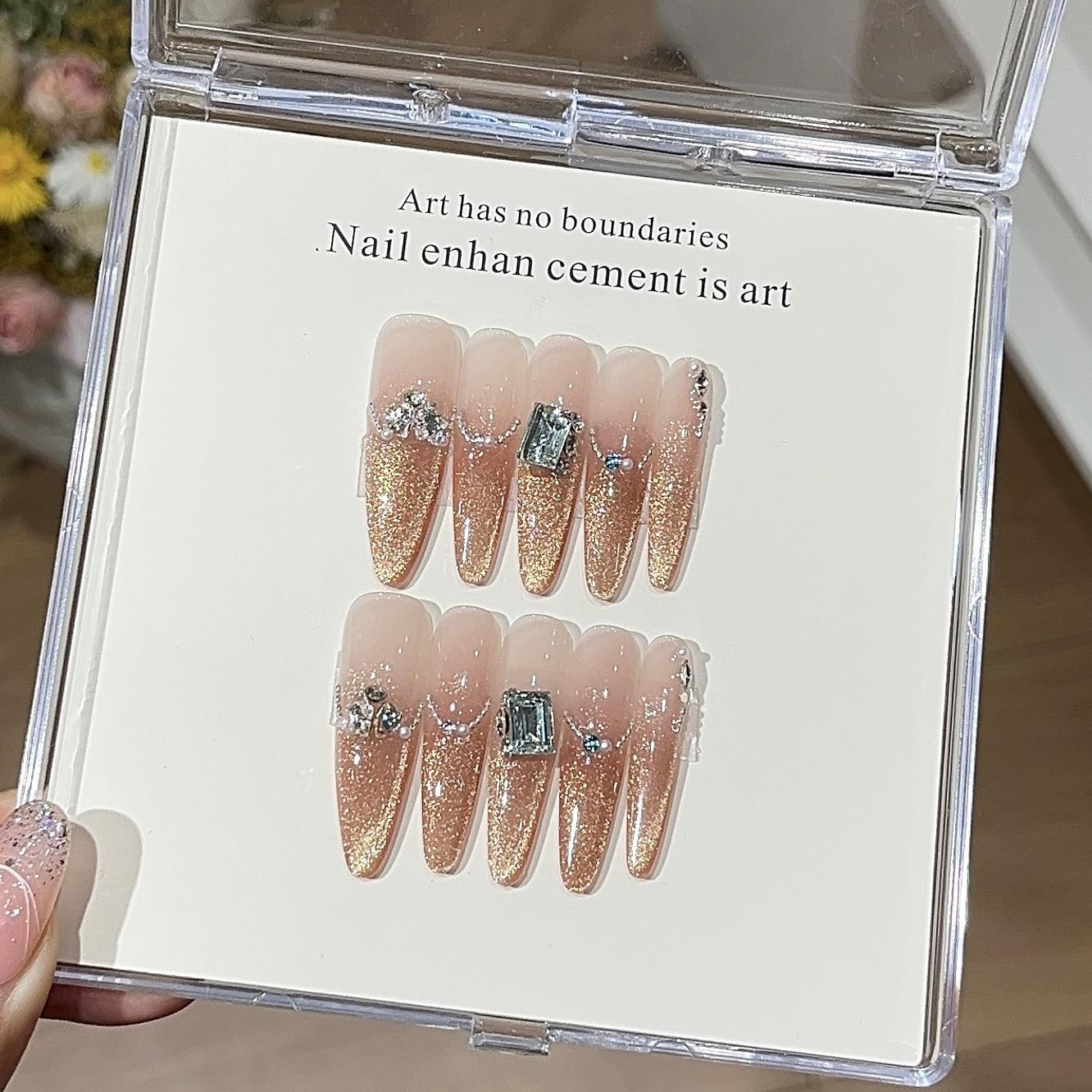 

Qianjin Feng мигающий оранжевый тон кошачий глаз французская цепочка жемчуг квадратный рисунок ношение доспехов L