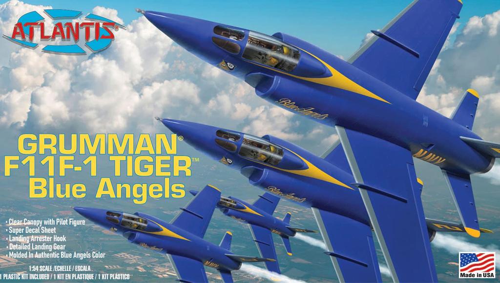 Atlantis Model scale US Navy Tiger Blue Angels plastic model kit ATLAMCH169 1/54 F11-F