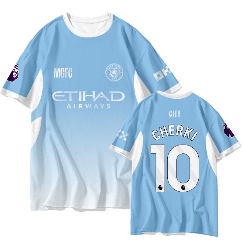 Manchester City ''-2027 Tricou Acasă/Deplasare Bărbați cu Mânecă Scurtă cu Uscare Rapidă Tricou Fotbal Croială Largă Respirabil Tricou de Performanță