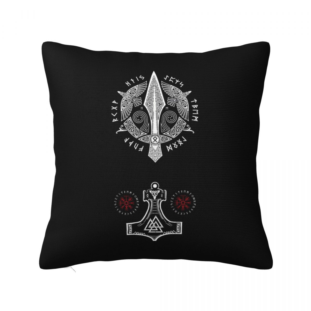 

Valknut Symbol And Runes On Wood Norse Viking Odin Square Pillowcase Cushion Cover Pillow Case Throw Pillow Cover 12x12Inch