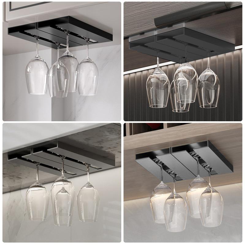 Küchenschrank Bohrloser Halter Weinglasregal Multifunktions-Klassifizierung Stielglasbecher Organizer Hängender Halter Ablage