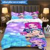 Kpop cartoon 3pcs K-pop music group Bedding set,Ideal for Bedroom, Dormitory,Including Duvet Cover And 2pcs Pillowcases,Fan gifts