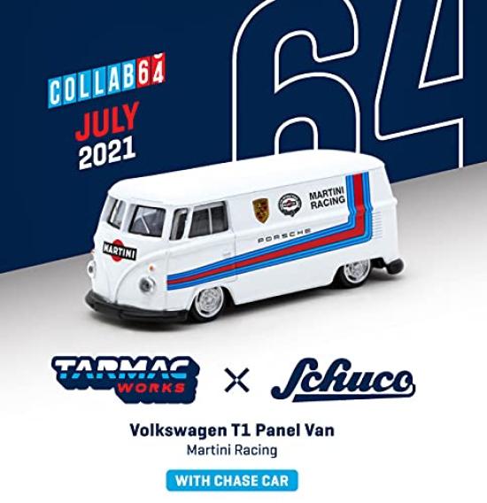 TARMACWORKS Schuco Volkswagen T1 Panel Van Martini Racing Completed Product × 1/64 T64S-005-MAR