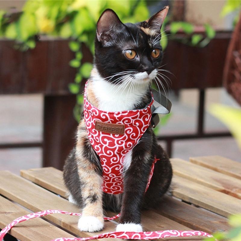 Adjustable Large Cats Vest Harness for Small Cats No Pull Design with Leash Breathable Vest Bright Color