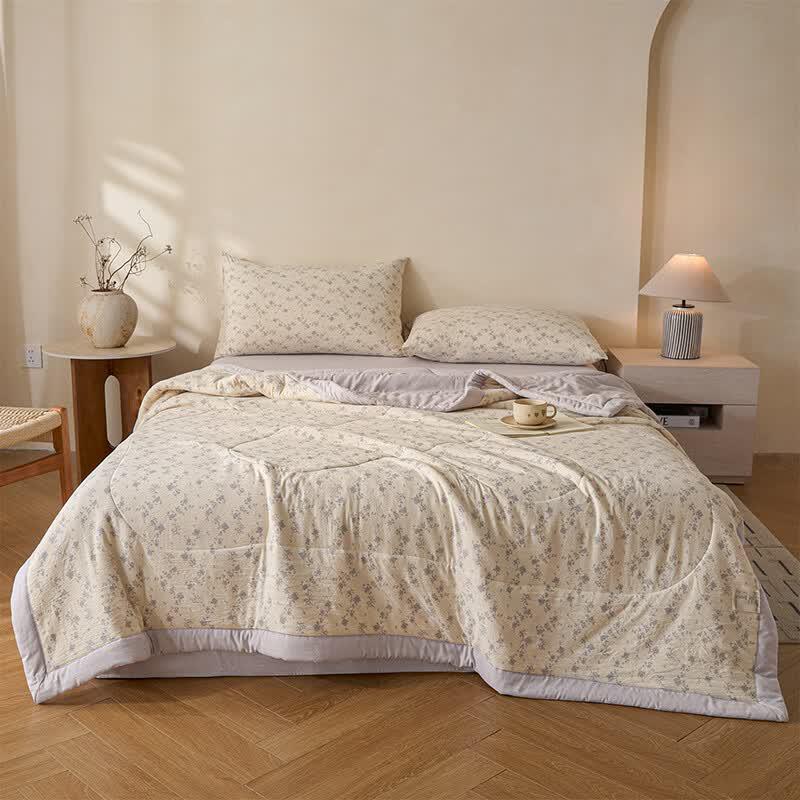 Yalu Linen Print Summer Quilt