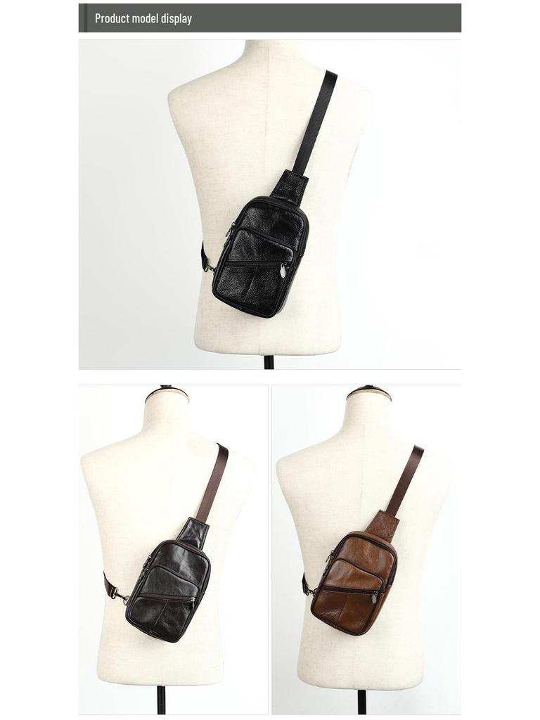 Herren Echtleder Umhängetasche Brusttasche - Leicht und Lässig