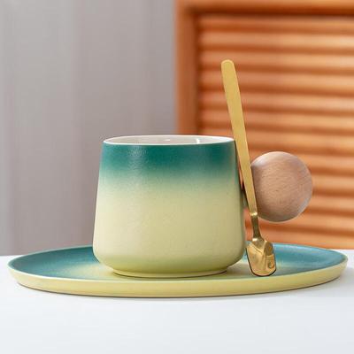 Gradient Sphere Bone China Coffee Cup with Saucer
