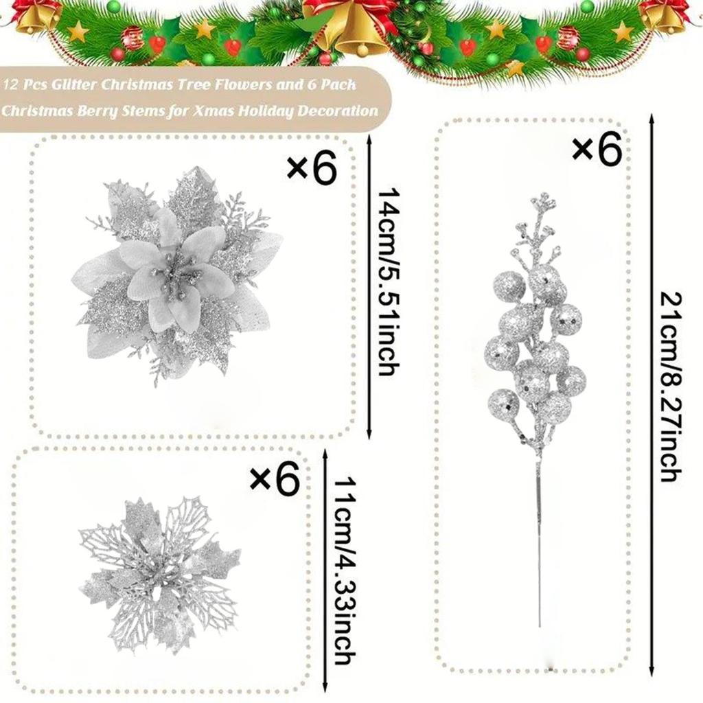 Christmas Flowers Artificial Festive Decoration Christmas Decoration Branches For Interior Designers Apartment Wreaths Garlands