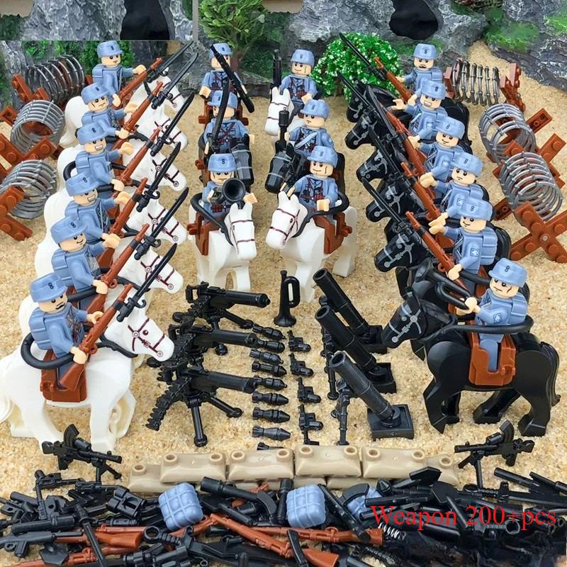 Mini Plastic Toy Assembled Building Blocks Military Base Toy Soldier Weapon Military