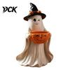 Halloween Table Decorations Resin Ghost Statue with Pumpkin Candy Bowl for Decor, Detailed Tabletop Figures Cute Desktop Organizer Living Room Bedroom