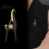Simple Horse Design Accessory Minimalist Brooch White Black Alloy Lapel