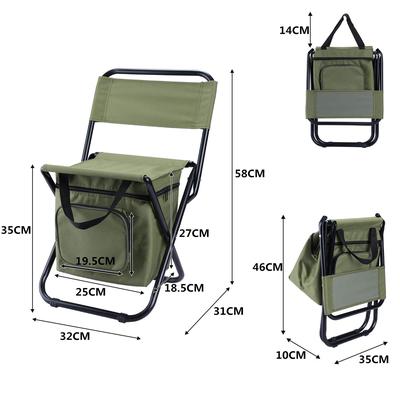 3-in-1 Faltbarer Kühlstuhl mit Rückenlehne, tragbarer isolierter Campinghocker mit Aufbewahrungstasche für Angeln, Wandern, Picknick, Strand und Grillen