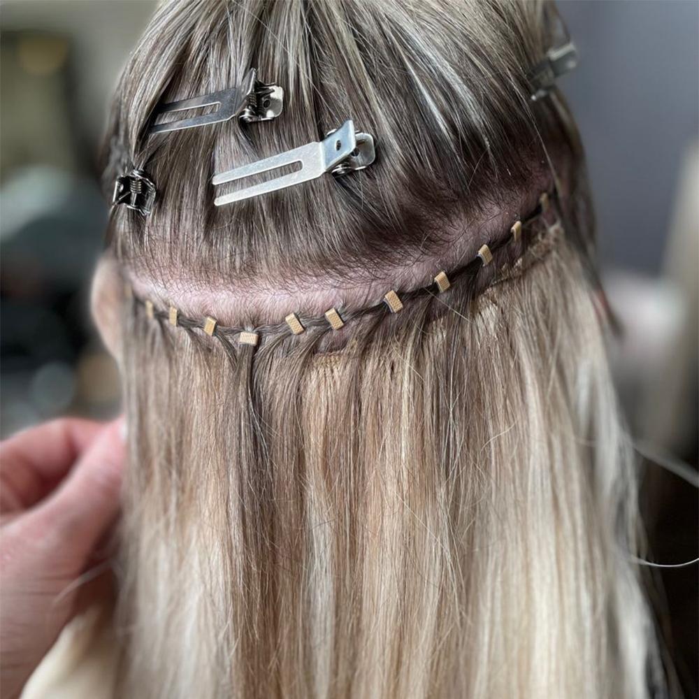 4mm Silikonringe 1000 Stück Microlinks Perlen mit 3 Löchern Zange für Feather I Tip Haarstyling Schussverlängerung