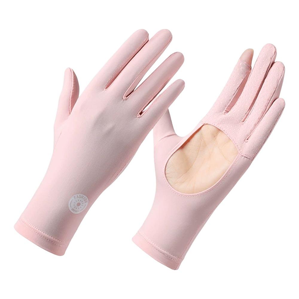 

UV Protection Touch Screen Gloves Thin Five Finger Mitten Men Women Basketball Running рожевий