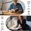 Luminária de Mesa LED Dobrável de Metal com Clipe Luz de Pinça Braço Longo Regulável 3 Cores Ajustáveis Para Sala de Estar Leitura Computadores