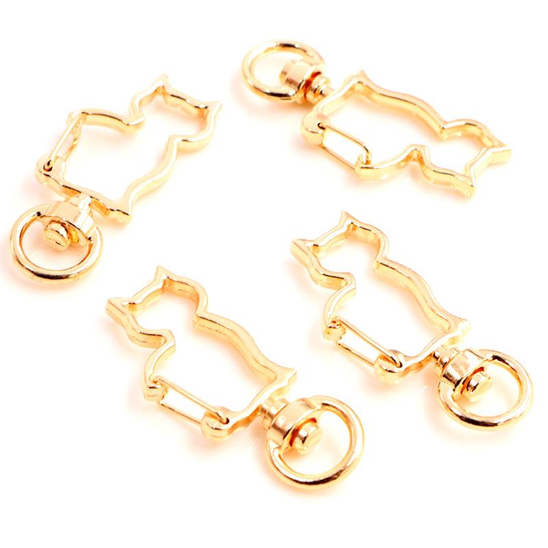 10pcs Cat Heart Snap Hook Trigger Clips Buckles For Keychain Lobster Lobster Clasp Hooks for Key Ring Clasp Jewelry Supplies