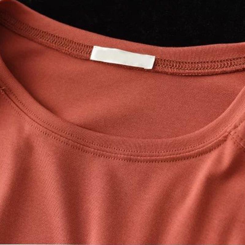 Camiseta para Mujer de Algodón de Verano Casual Talla Grande Holgada Cuello Redondo Pullover Tops de Manga Corta