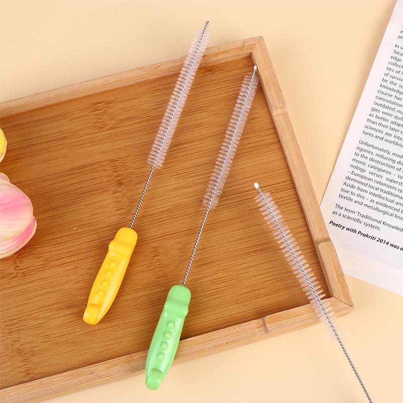 5/4Pcs Drinking Straw Cleaning Brush Baby Bottle Straw Tube Pipe Cleaner Home Nylon Stainless Steel Long Handle Cleaning Brushes