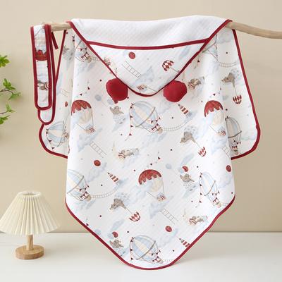 Babydecke mit Kapuze aus Musselin mit Cartoon-Muster für Neugeborene, für Kinderwagen, 100 % Baumwolle, Badetücher für Kleinkinder, Decken und Wickeltücher für Kleinkinder