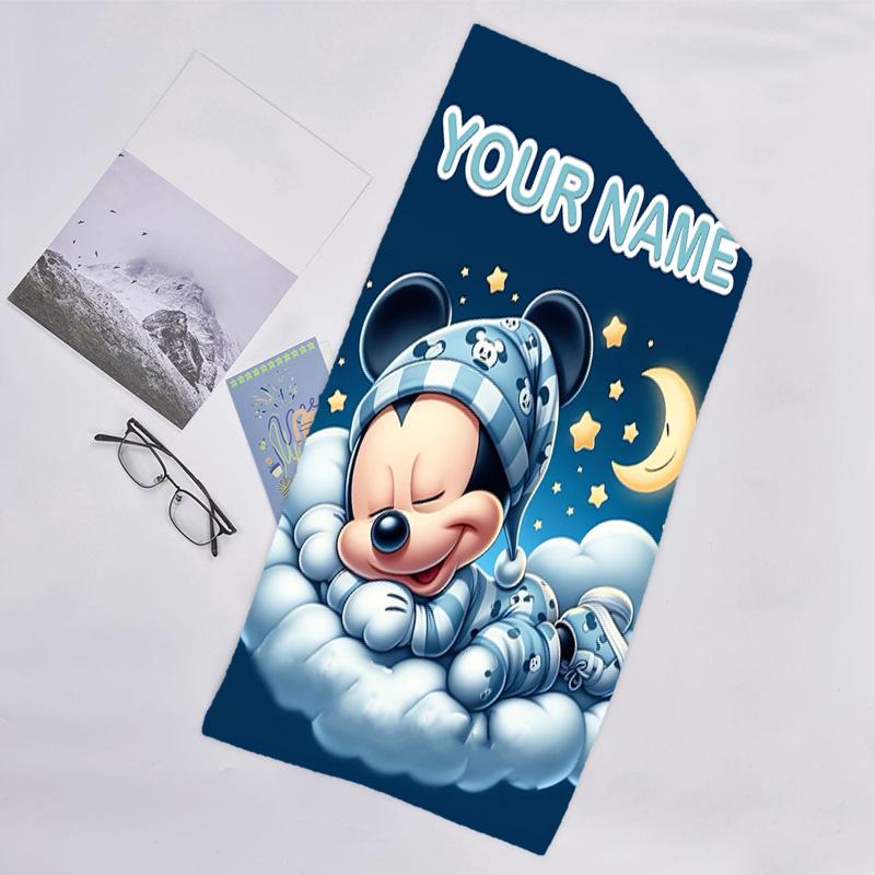 1pc Mickey3 Beach Towel with Custom Name, Beach/Swimming/Bath/Picnic/Camping Towel, Suitable for Seaside Beaches