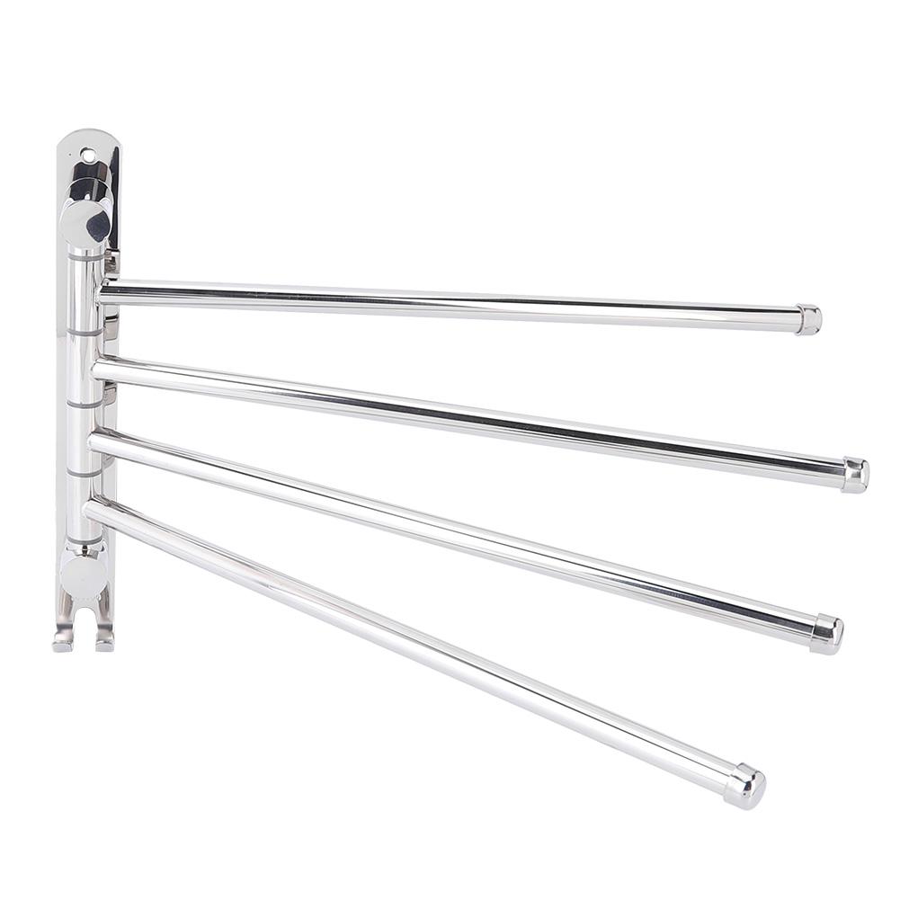 4 Stangen Edelstahl Wanddrehung Handtuchaufbewahrungsregal Ablagehalter Stange Badezimmer Organizer