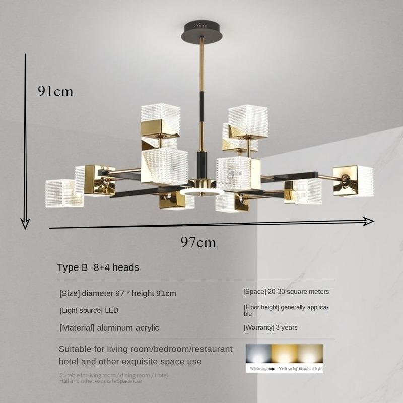 Living Room Chandelier Modern Minimalist Atmosphere Household Dining Room Lighting