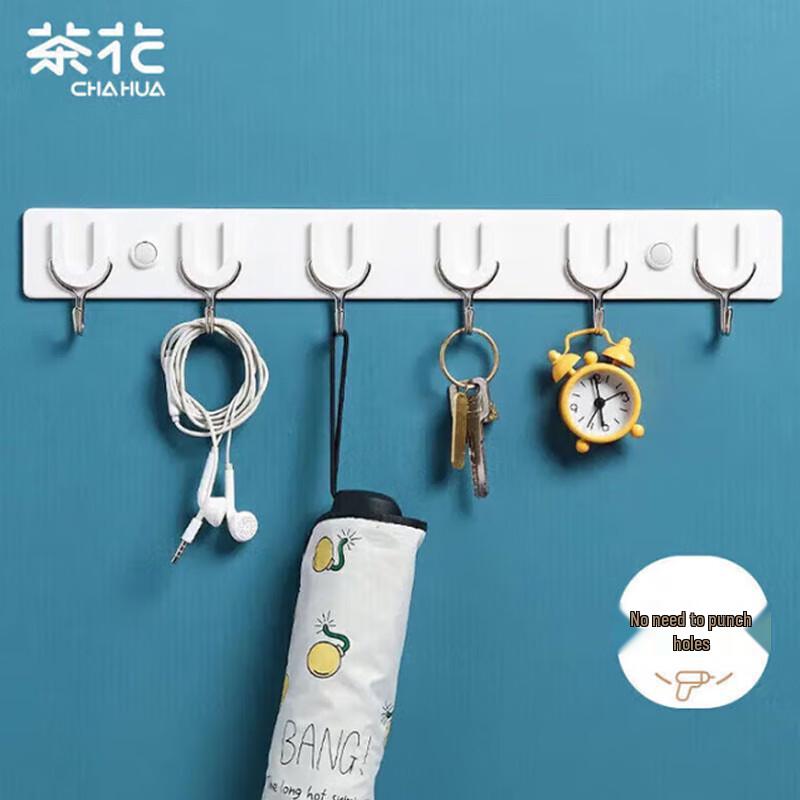 Chahua No-Drill Adhesive 6-Hook Rack, Set of 3