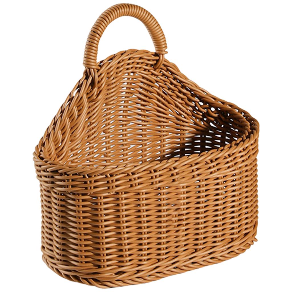 Practical Wall Mounted Sturdy Woven Storage Basket Home Accessory for Kitchen Bathroom and Office Supplies Organization