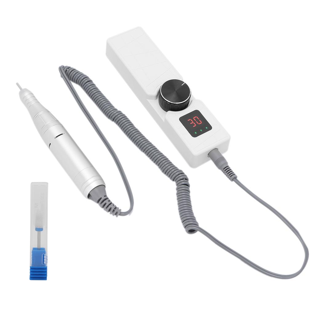 30000RPM USB Charging Electric Nail Drill Machine Portable Nail Grinding Polisher (White)