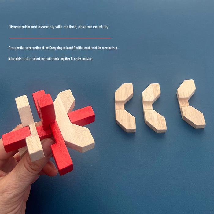 100-Piece Kongming Lock Wooden Puzzle Set for Kids and Adults