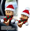 Shaking Feet Wooden Doll Xmas Ornaments, Tiny Wooden Shaking Man Doll Spring Legs & 12pcs Magnetic Expressions Funny Ornaments