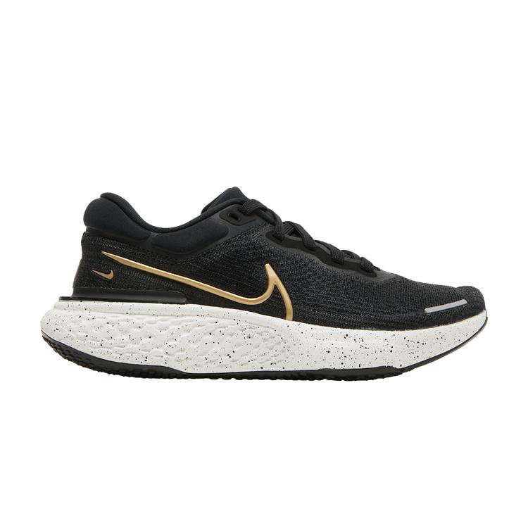 Nike Wmns ZoomX Invincible Run Flyknit Black Metallic Gold 35.5