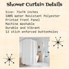 Mid Century Modern Retro Geometric Shower Curtain Vintage 50S Mcm Green Pink And Cream Quirky Bath Decor Colorful Shower Curtain