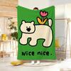 Cartoon style C-Cartoon Cute Animals Throw Lightweight 240g Flannel Blanket Soft Skin-friendly for Summer Cooling