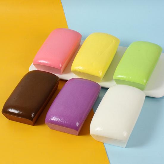 Slow-Rise Squeeze Bread Toy Soft Stretchy Stress Relief Fidget Cute Mini Toast Simulation for Desk Decoration Fun Gift for Kids Adults